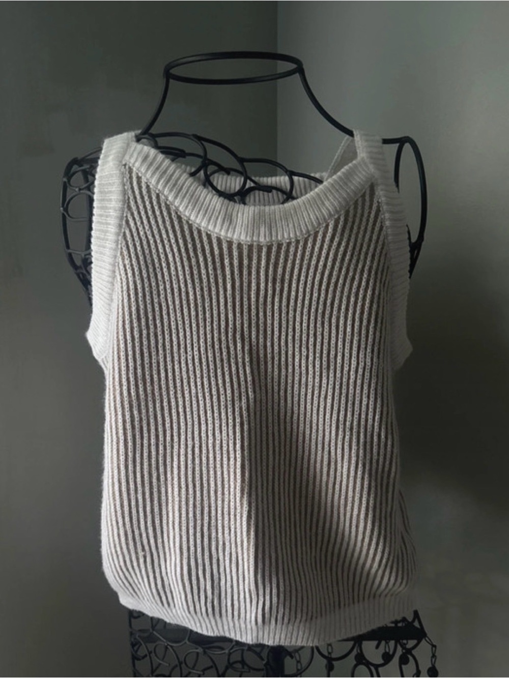 Women’s Ribbed Knit Tank Top - Cream